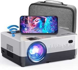 DBPOWER WiFi Projector, Upgrade 8500L Full HD 1080p Video Projector with Carry Case, Support iOS/Android Sync Screen, Zoom&Sleep Timer DBPOWER WiFi Projector, Upgrade 8500L Full HD 1080p Video Projector with Carry Case, Support iOS/Android Sync Screen, Zoom&Sleep Timer