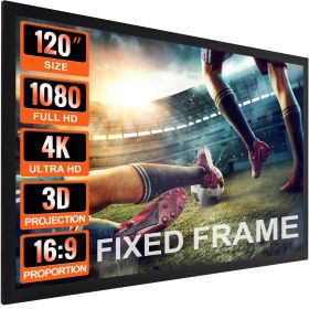 VEVOR Projection Screen 120inch 16:9 Movie Screen Fixed Frame 3D Projector Screen for 4K HDTV Movie Theater Home VEVOR Projection Screen 120inch 16:9 Movie Screen Fixed Frame 3D Projector Screen for 4K HDTV Movie Theater Home