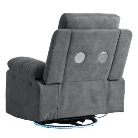 Power Recliner Glider Chair With Bluetooth Speaker 270 Degree Swivel With LED Light Side Arm With Storage Pockets USB+Type C Charging Port Button Power Recliner Glider Chair With Bluetooth Speaker 270 Degree Swivel With LED Light Side Arm With Storage Pockets USB+Type C Charging Port Button